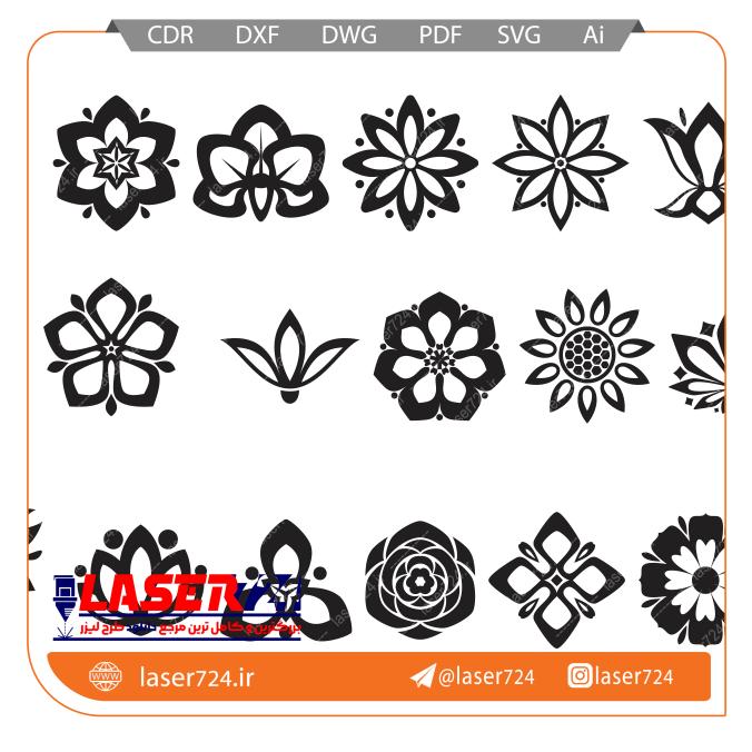 تصویر وکتور گل خطی #1